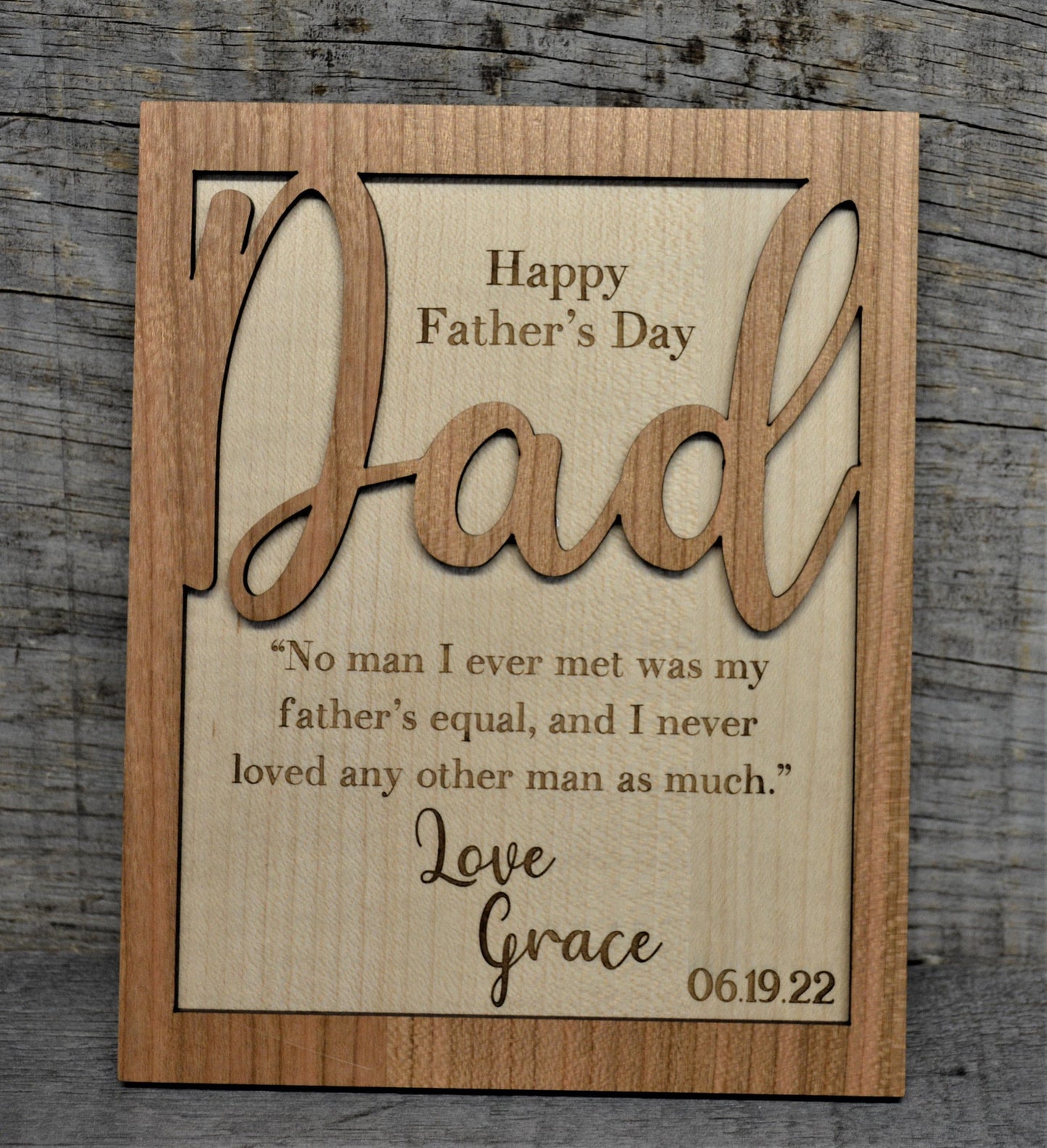 Fathers Day / Birthday / Wooden Card or Wall Art.