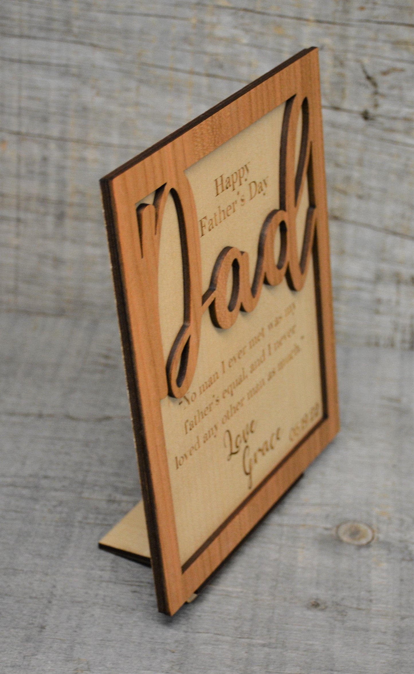 Fathers Day / Birthday / Wooden Card or Wall Art.