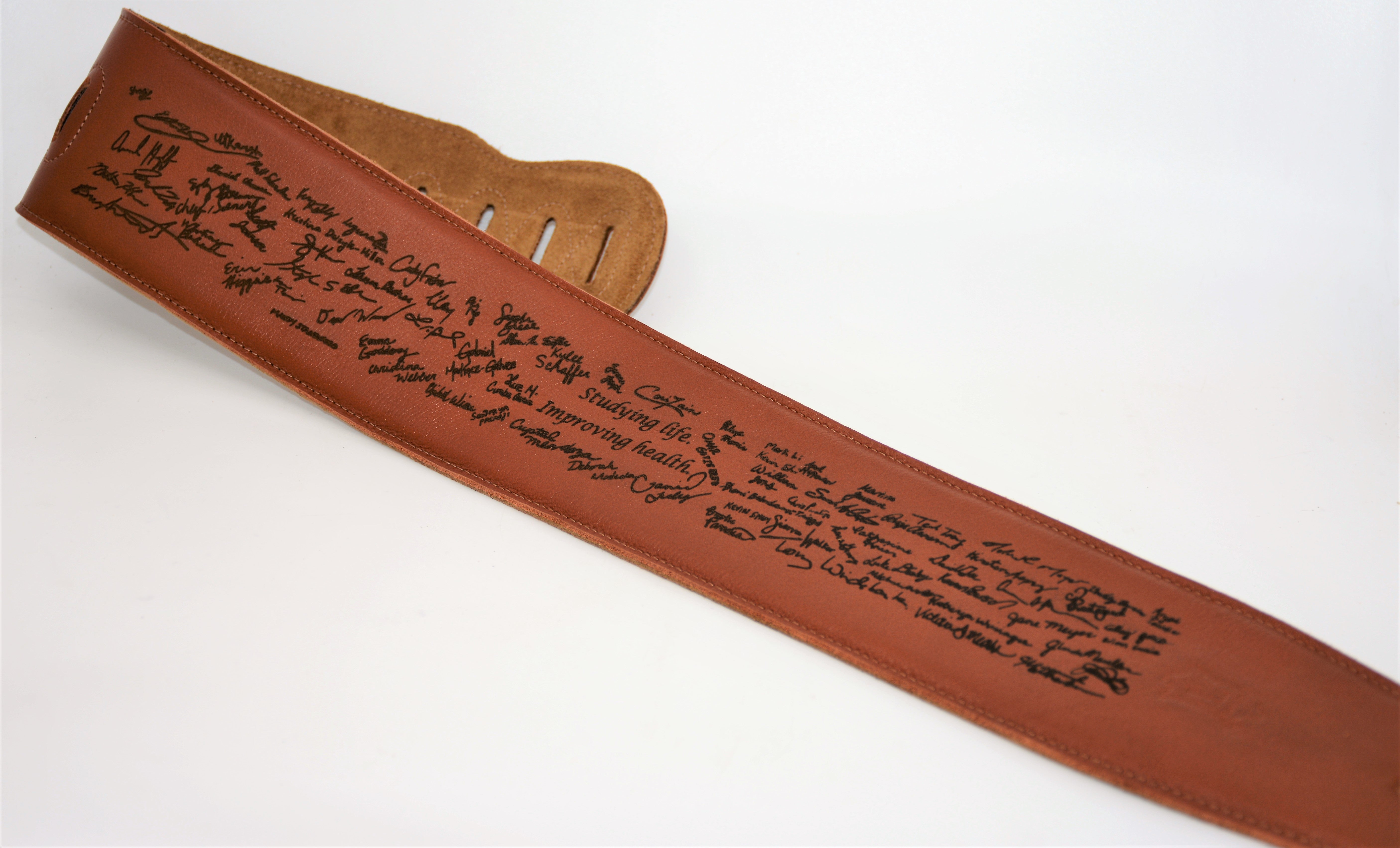 Suede Leather Guitar Straps Rust Colour.
