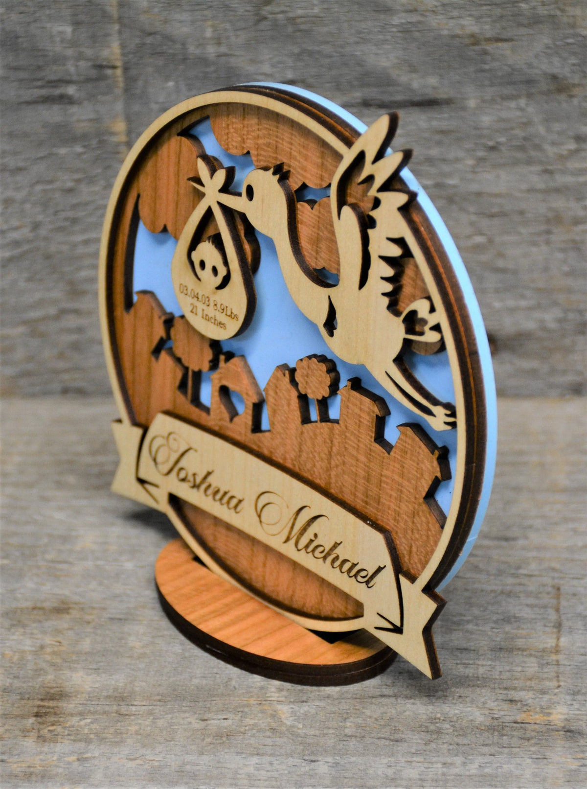 Baby Birth Stork Announcement Custom Sign.