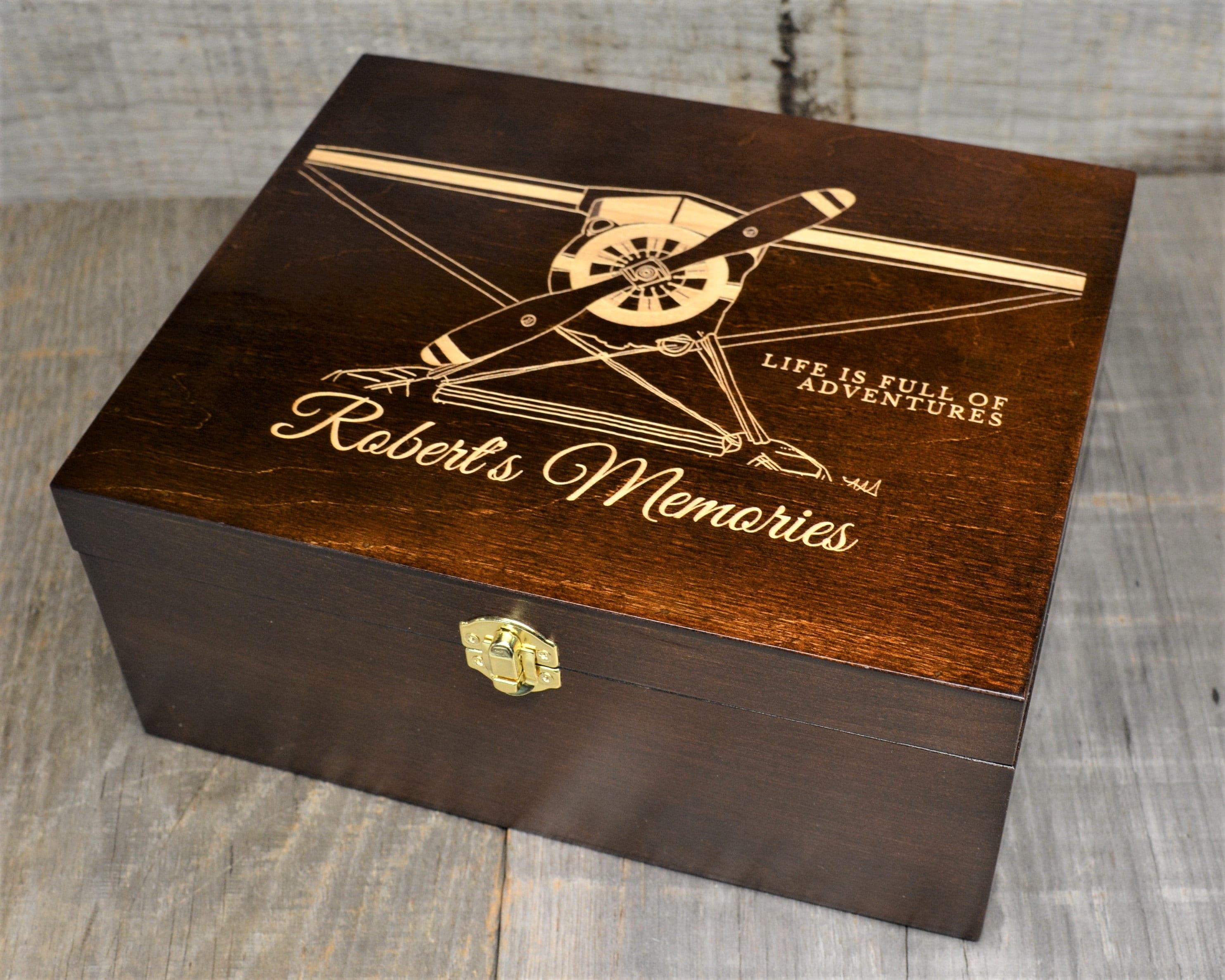 Premium Wooden Gift Box Hinged Lid With Clasp.