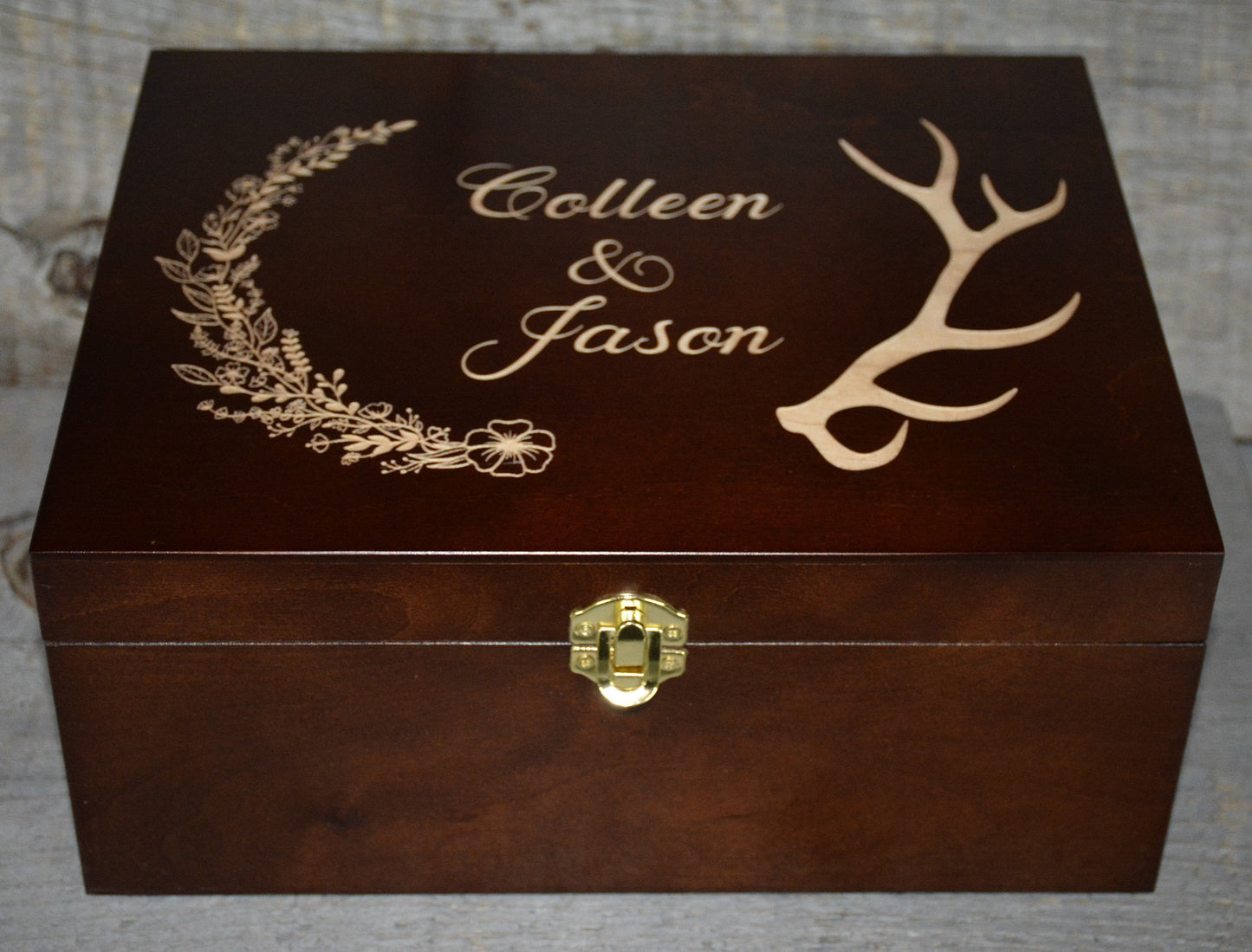 Premium Wooden Gift Box Hinged Lid With Clasp.