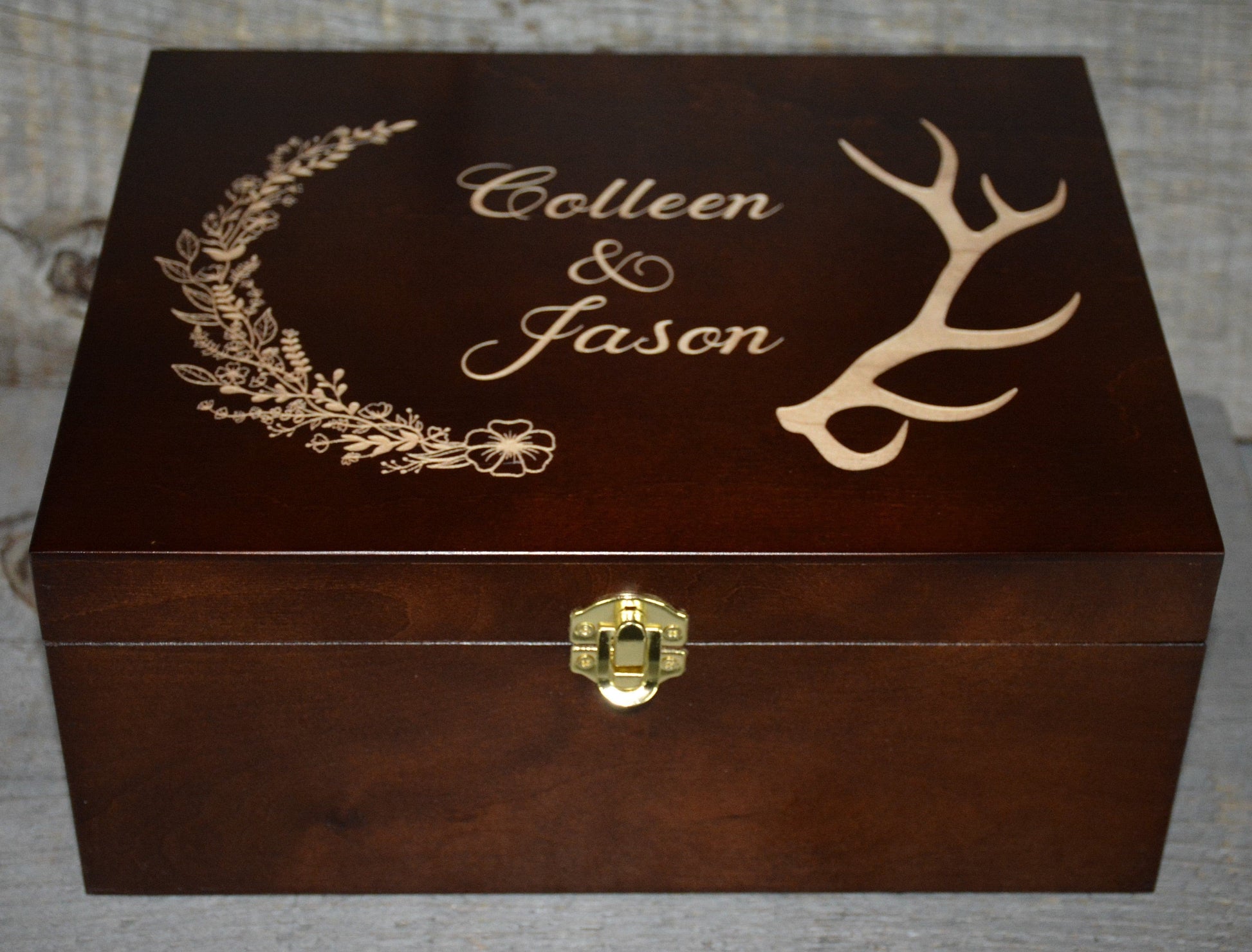 Premium Wooden Gift Box Hinged Lid With Clasp.