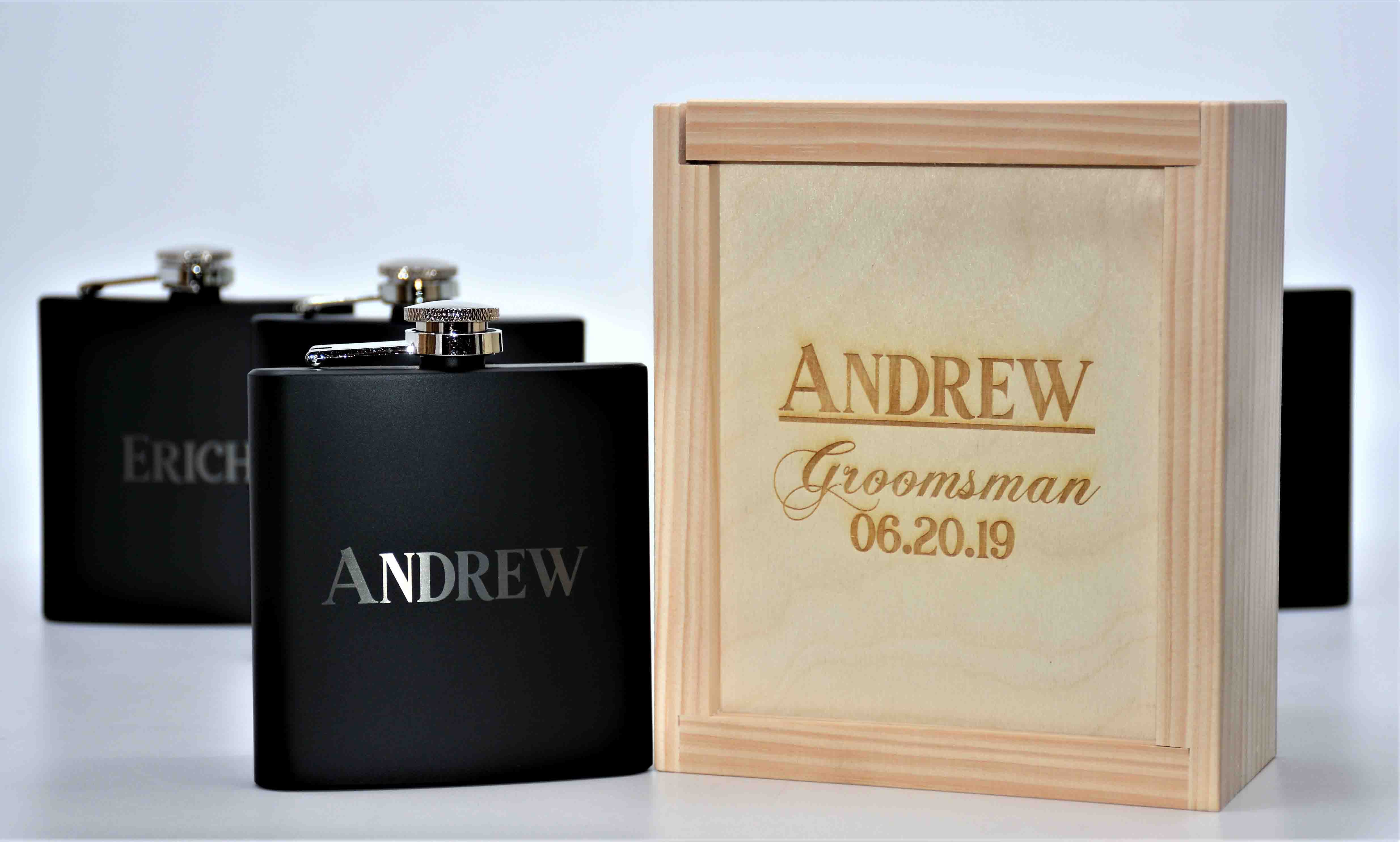 Custom Engraved Flask - 3 lines of Text.