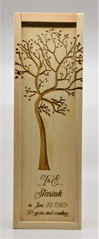 Custom Design Engraved Pine Wine Boxes.