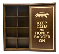 Custom Engraved Wooden Tea Boxes - Walnut Stain 8 Sections.