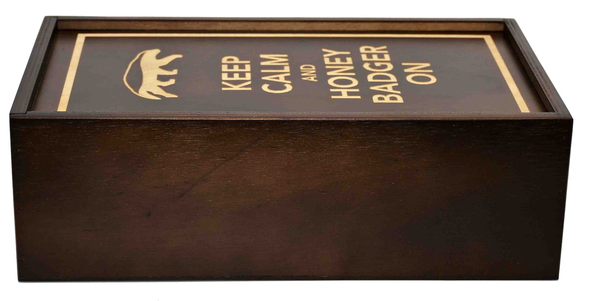 Custom Engraved Wooden Tea Boxes - Walnut Stain 8 Sections.