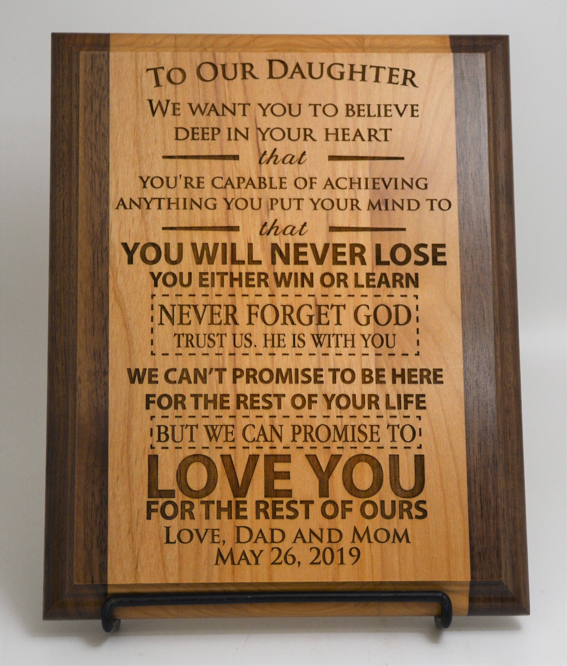 To My Son/Daughter Two Tone Wooden Plaque.