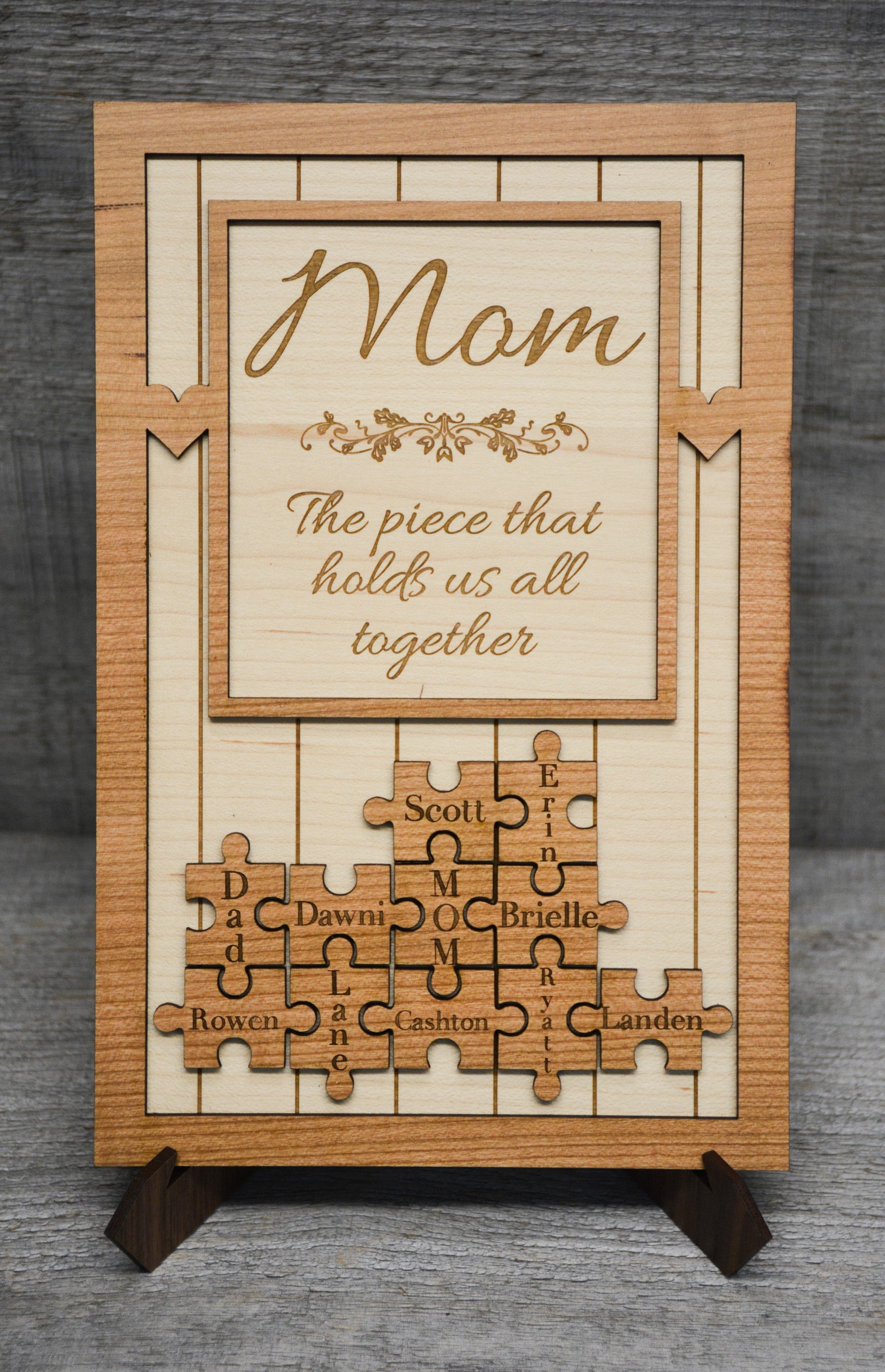 "The  Piece that Holds us Together" Wooden Puzzle Sign.