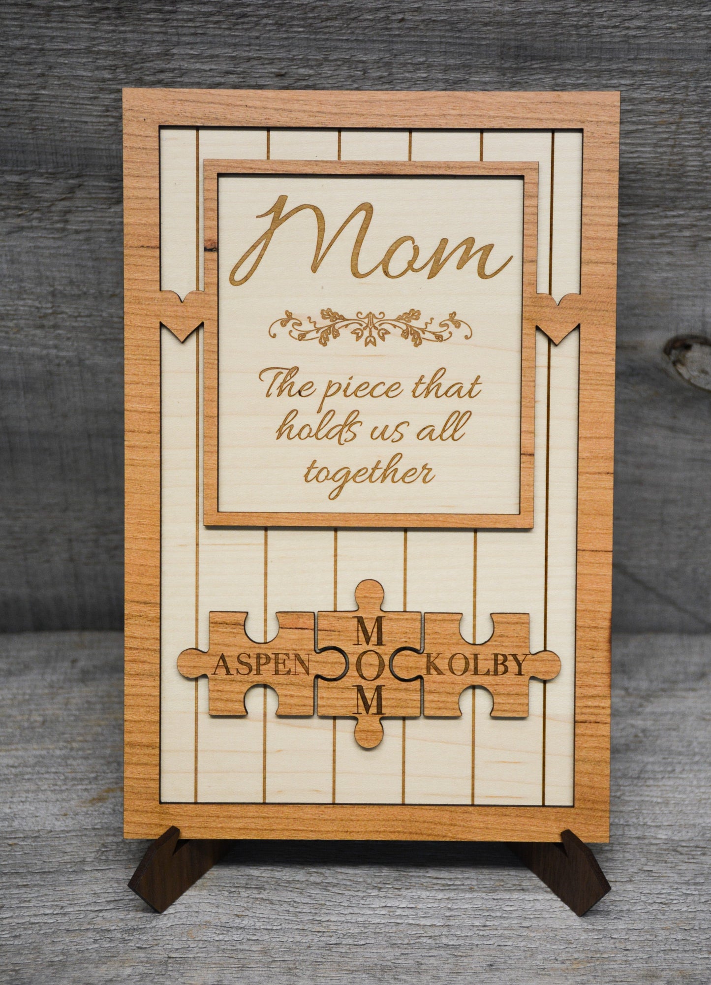 "The  Piece that Holds us Together" Wooden Puzzle Sign.