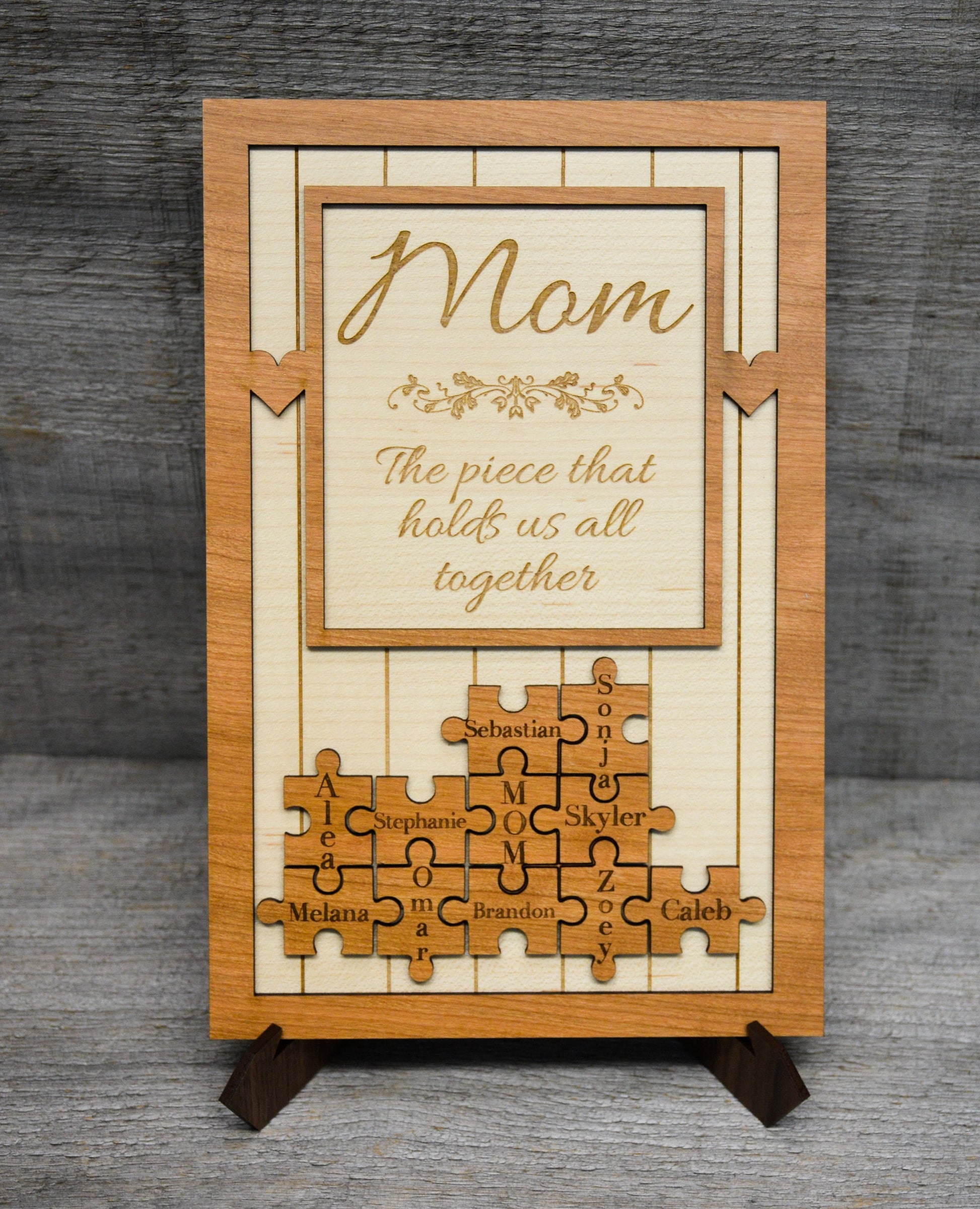 "The  Piece that Holds us Together" Wooden Puzzle Sign.