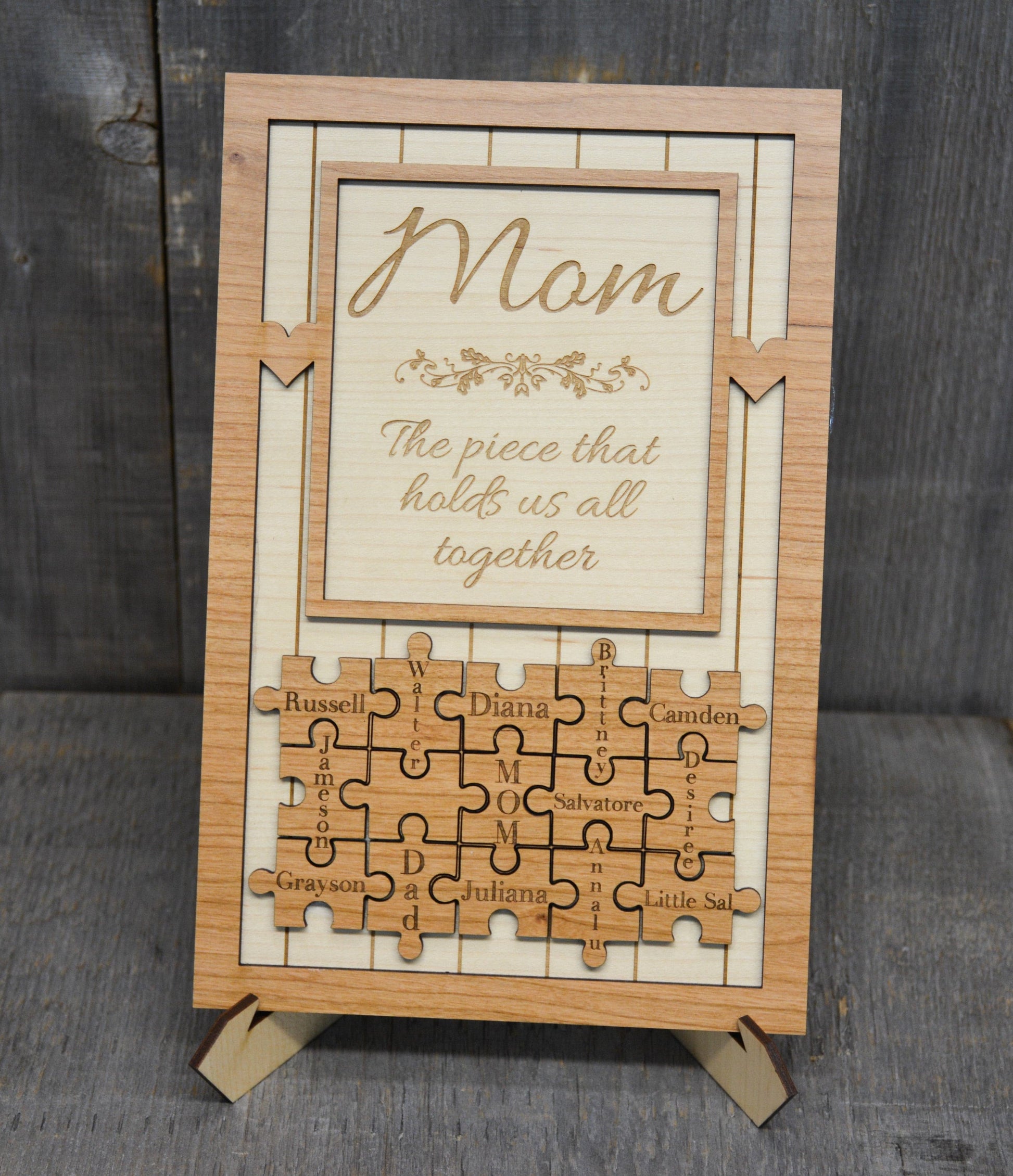 "The  Piece that Holds us Together" Wooden Puzzle Sign.