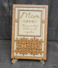 "The  Piece that Holds us Together" Wooden Puzzle Sign.