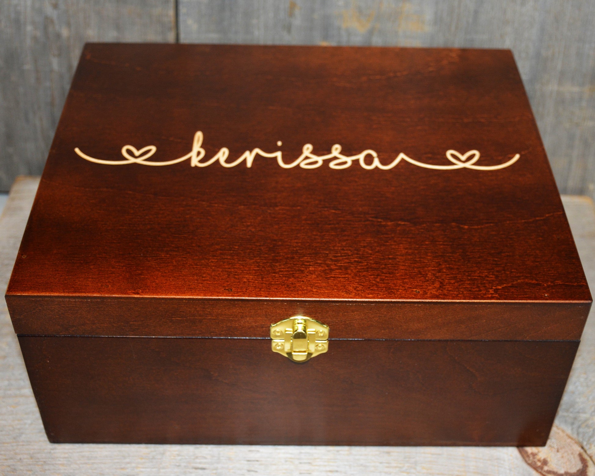 Premium Wooden Gift Box Hinged Lid With Clasp.