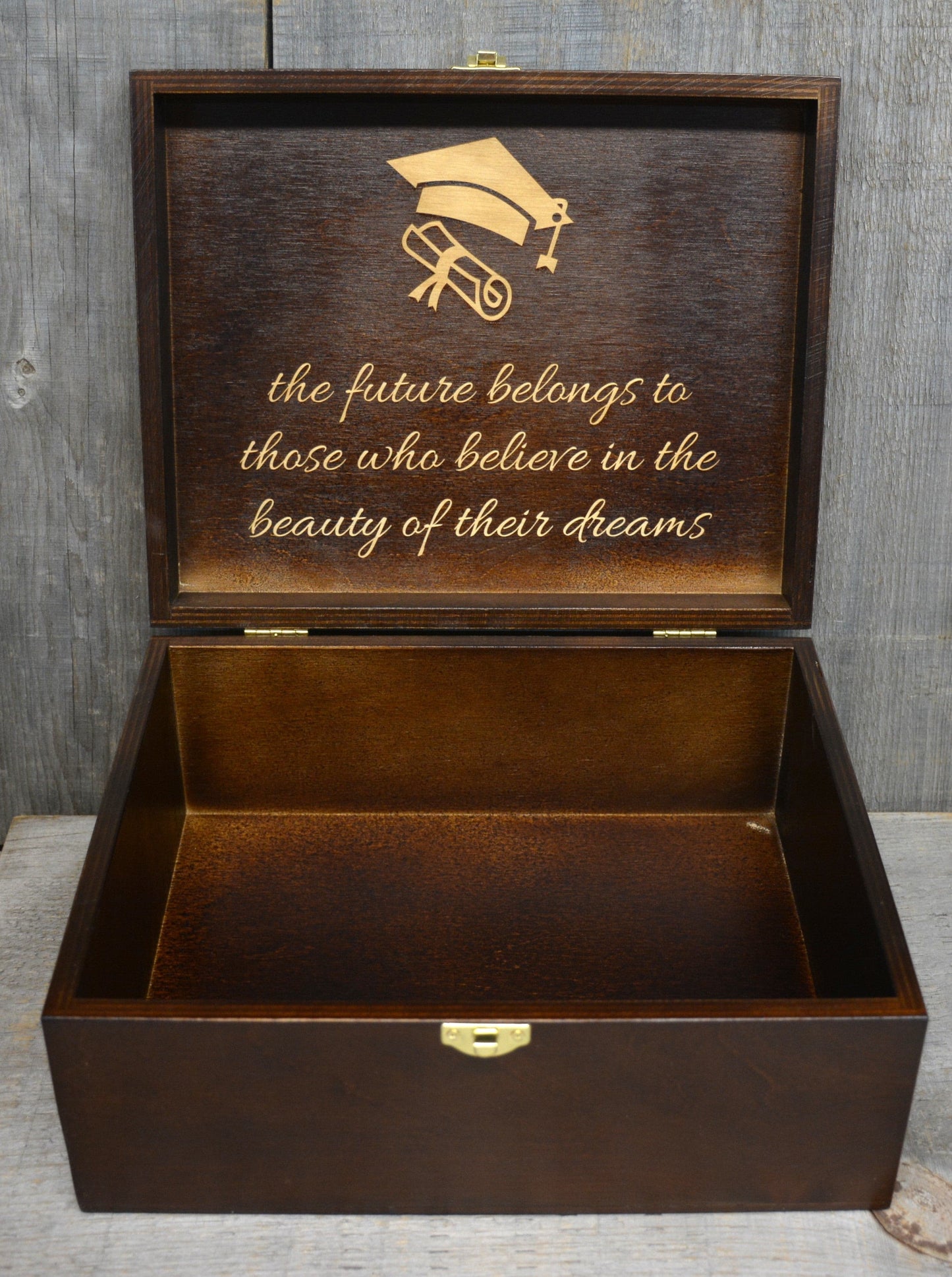 Premium Wooden Gift Box Hinged Lid With Clasp.