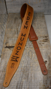 Double Stitch Butter Leather Guitar Straps.