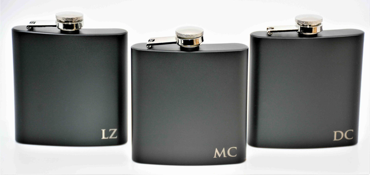 Custom Engraved Flask - Initials Bottom Right.