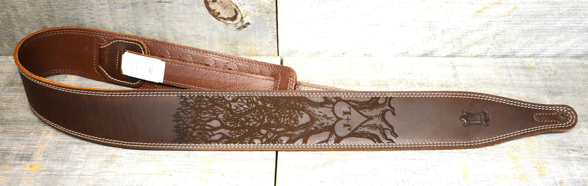 Double Stitch Butter Leather Guitar Straps.