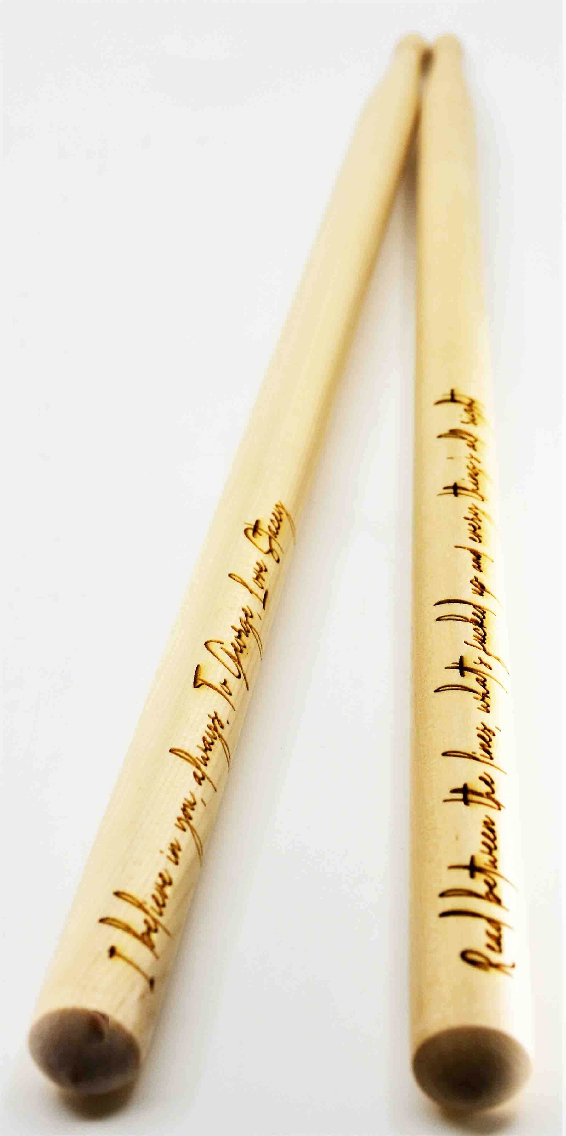 Custom Engraved Drum Sticks.