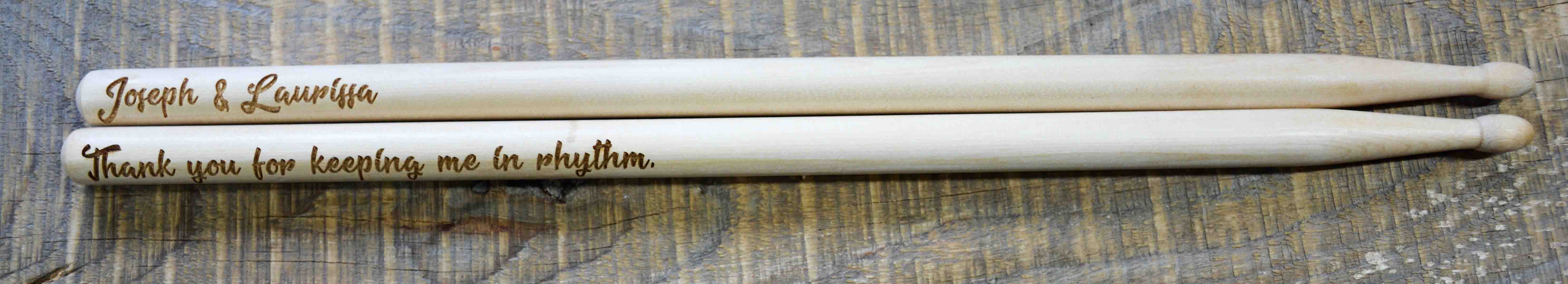Custom Engraved Drum Sticks.