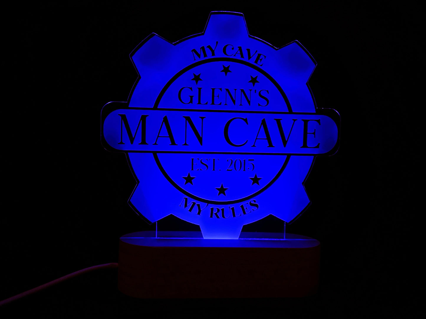 Man Cave LED Light Sign - 7 Colours.