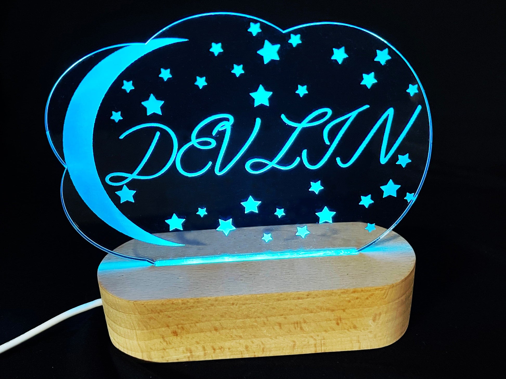 Moon And Stars Night Light - 7 colours.