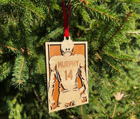Football Player Jersey Christmas Ornament.