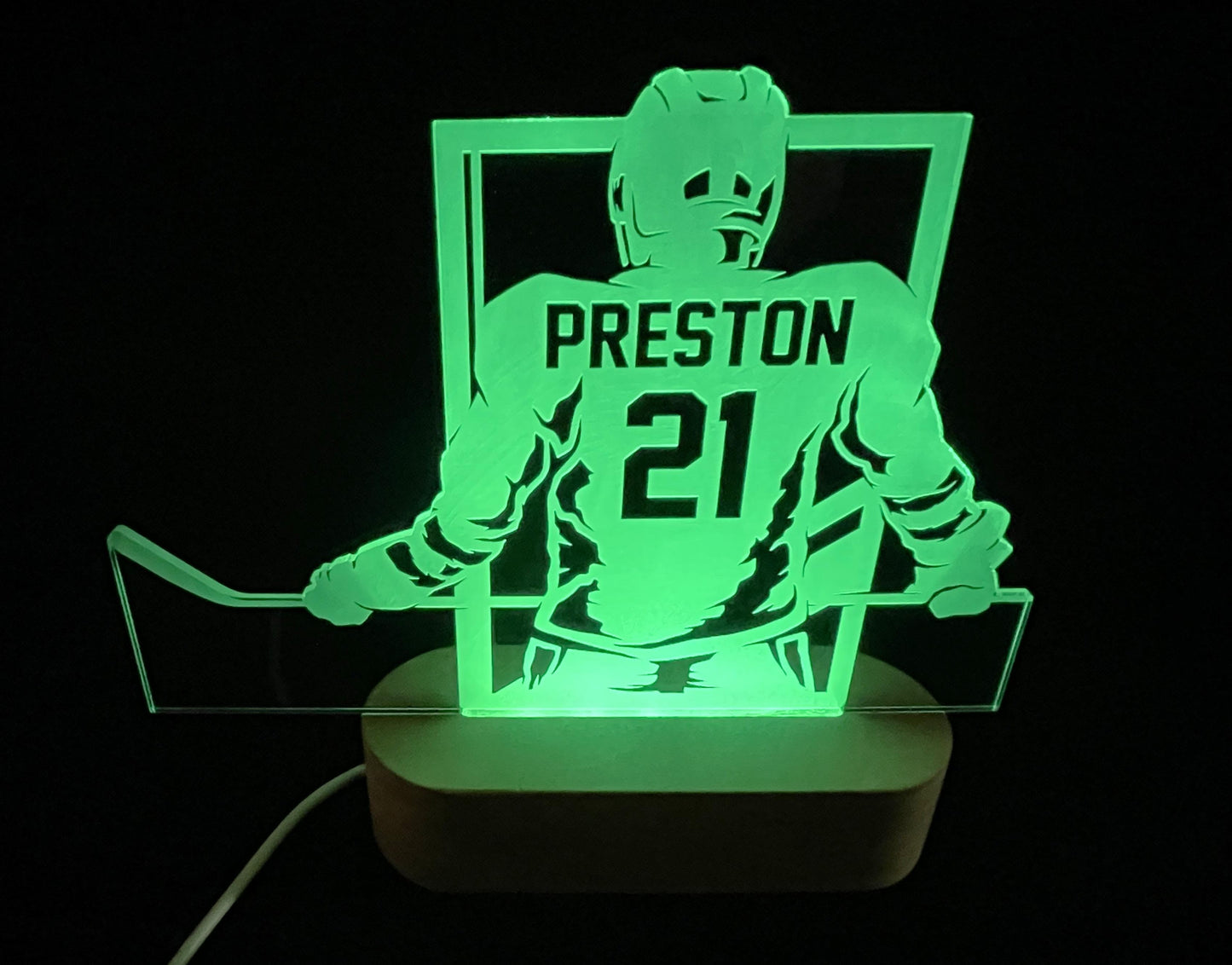 Hockey Player LED Light Sign - 7 Colours.