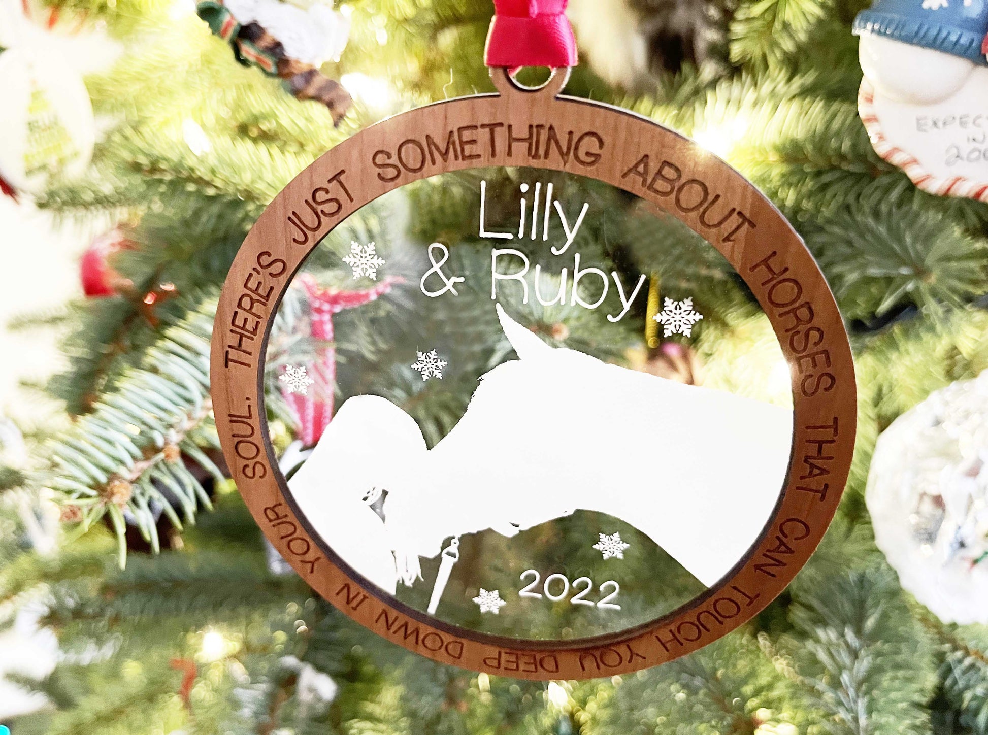 Horse Lovers Custom Ornament.