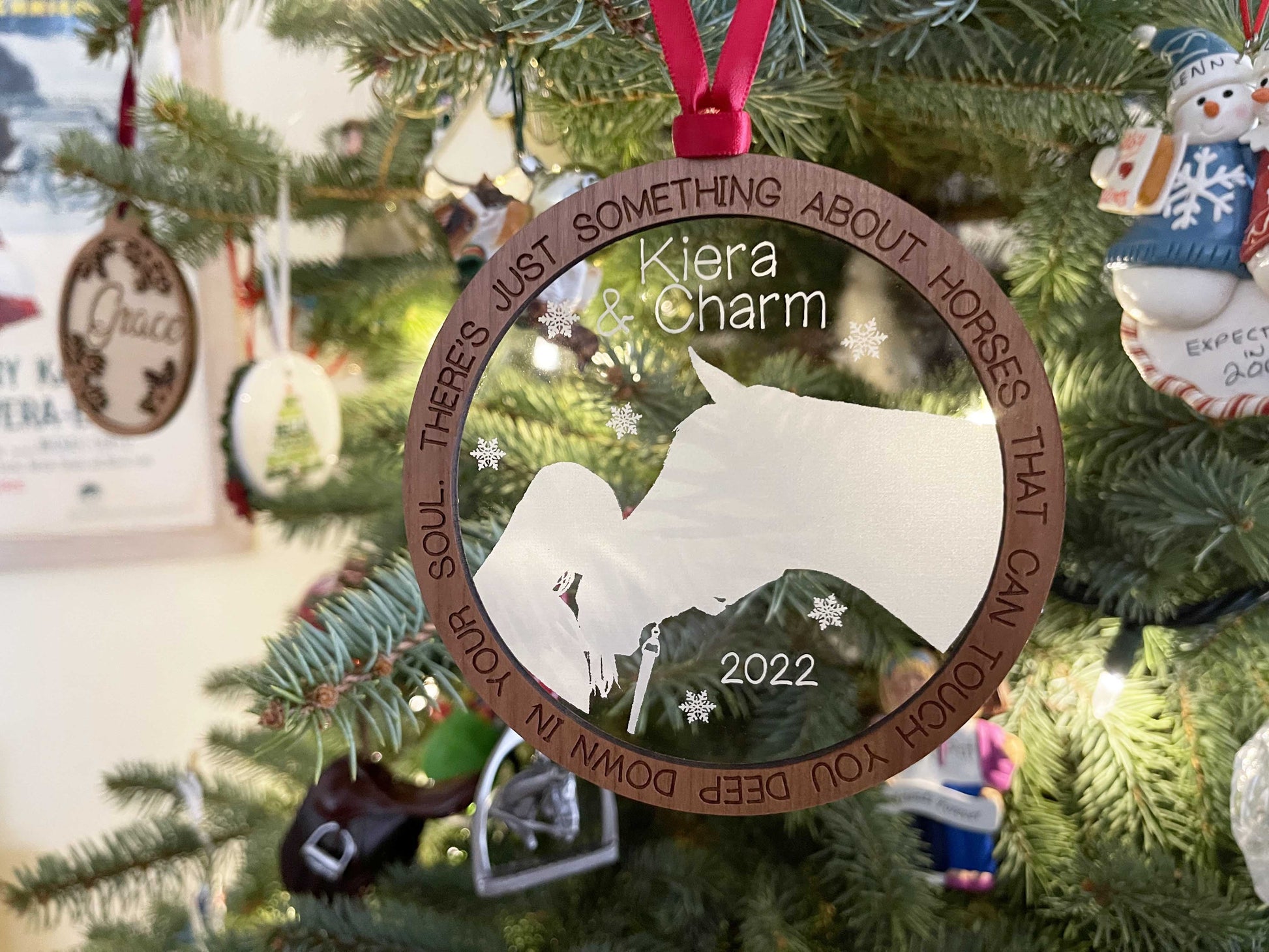 Horse Lovers Custom Ornament.