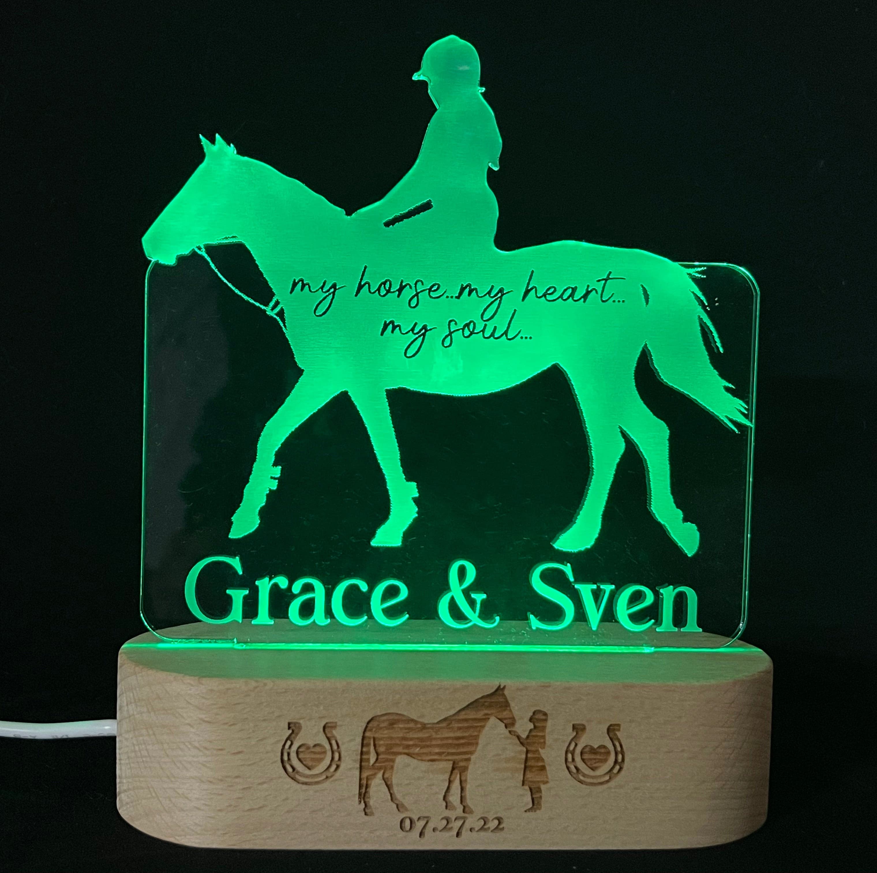 Horse and Girl LED Sign - 7 Colours.