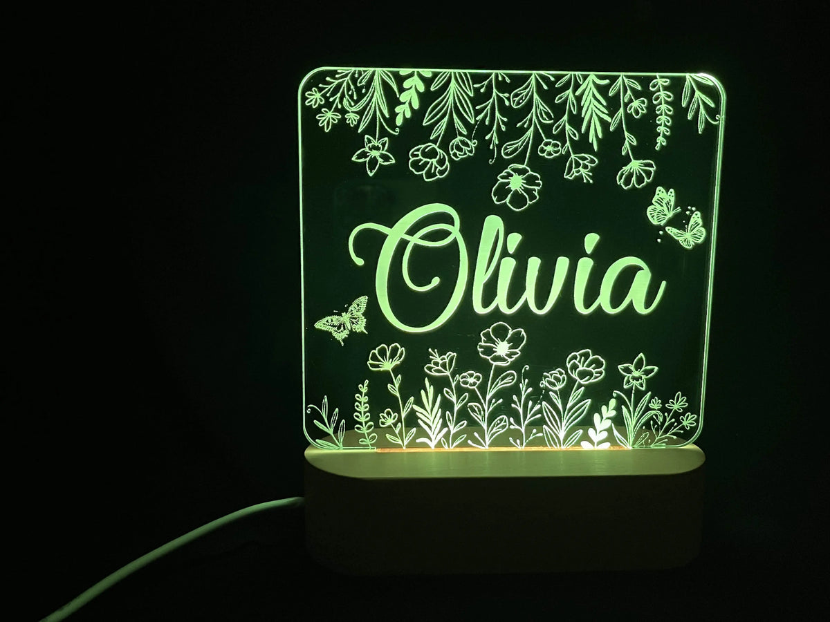 Flower Design Night Light - 7 Colours.