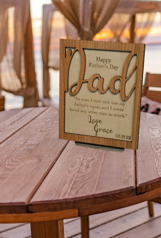 Fathers Day / Birthday / Wooden Card or Wall Art.