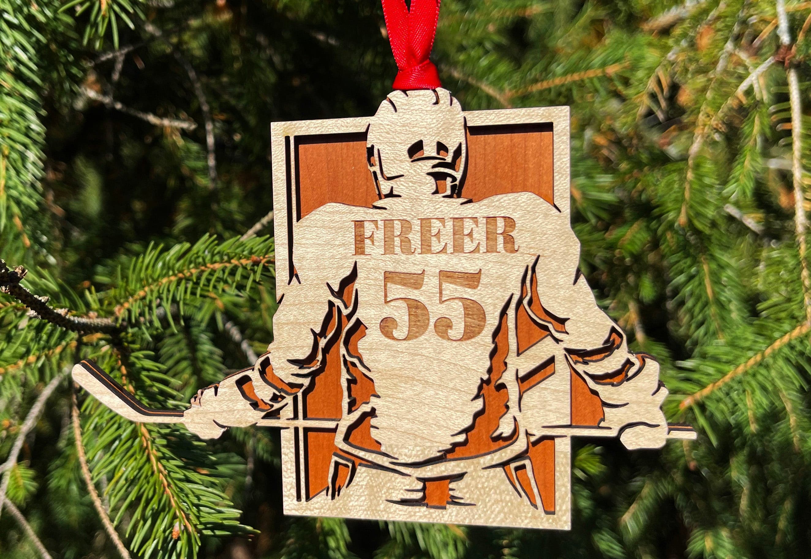 Hockey Player Christmas Ornament.