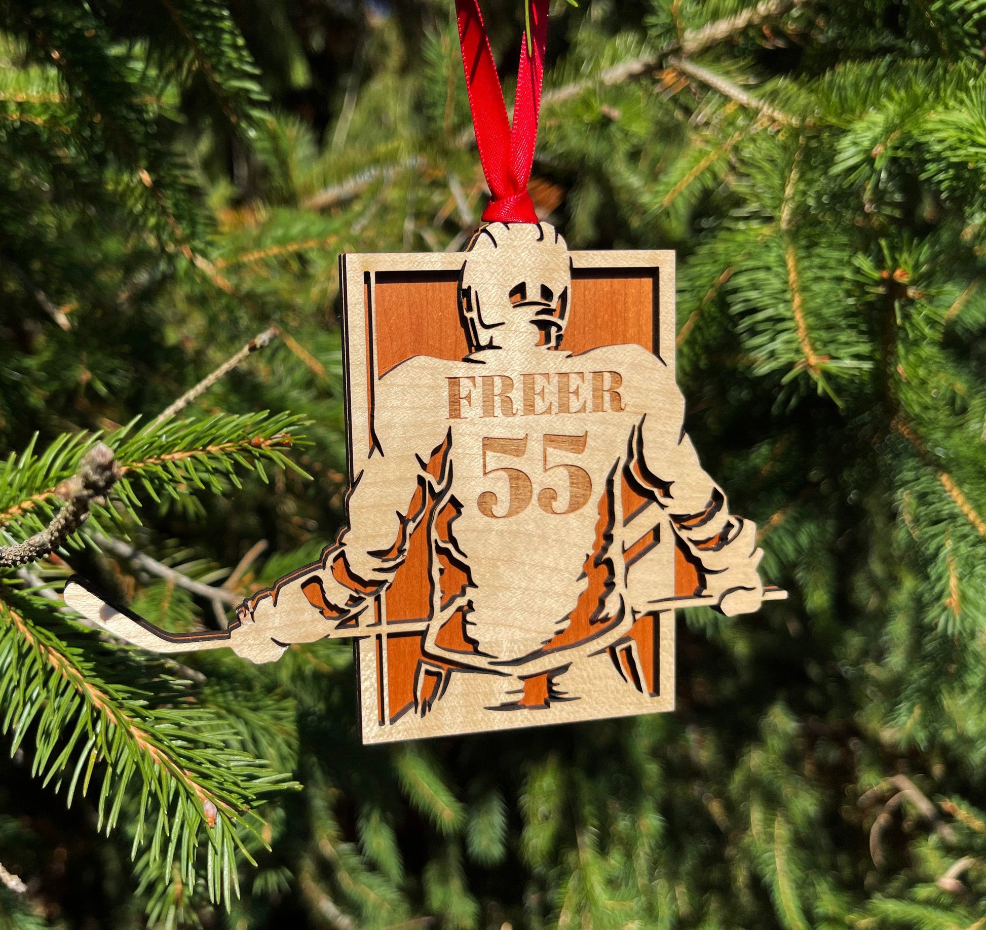 Hockey Player Christmas Ornament.