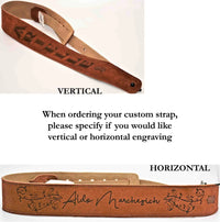 Suede Leather Guitar Straps Rust Colour.