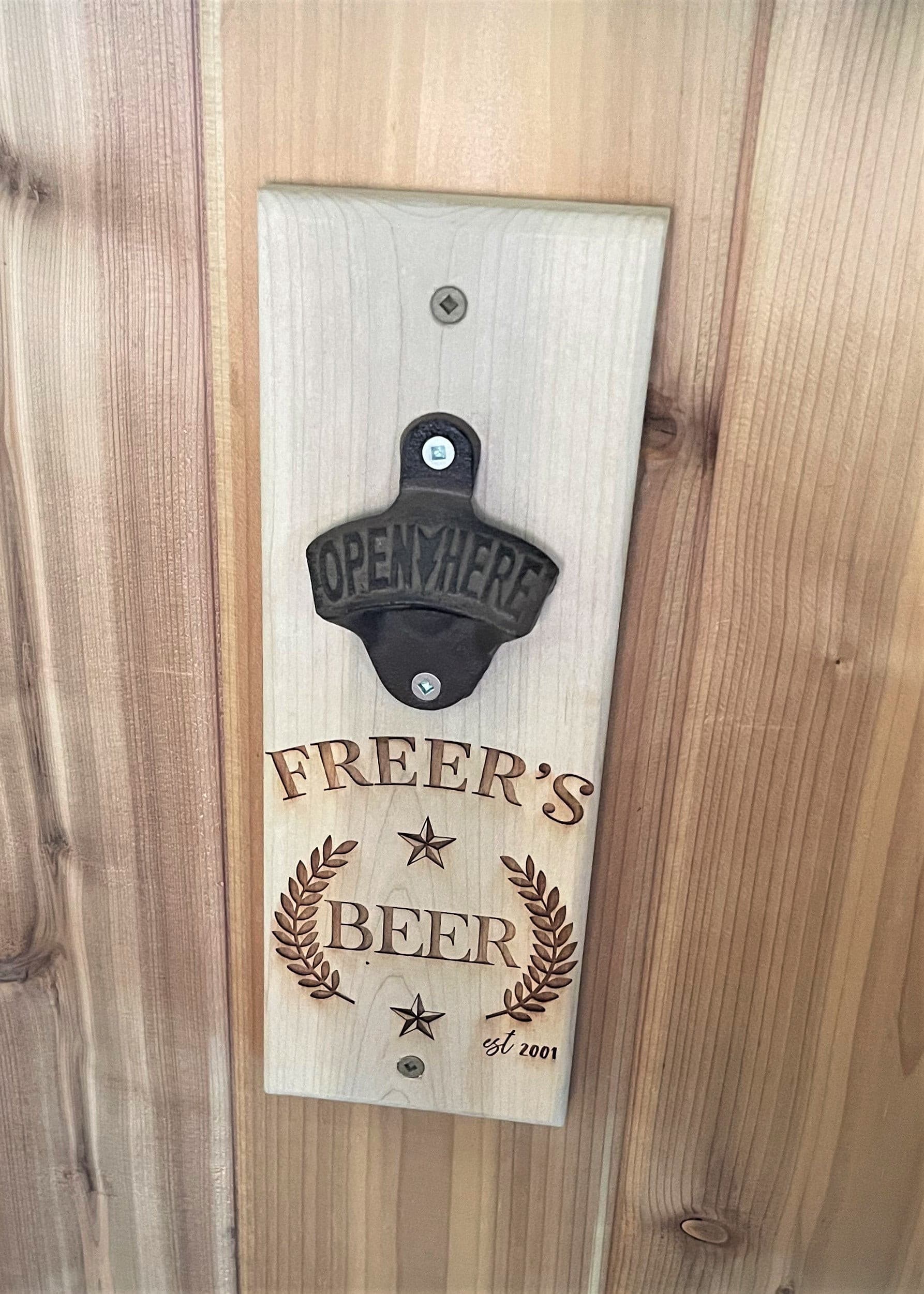 Wall Mounted Beer Opener.