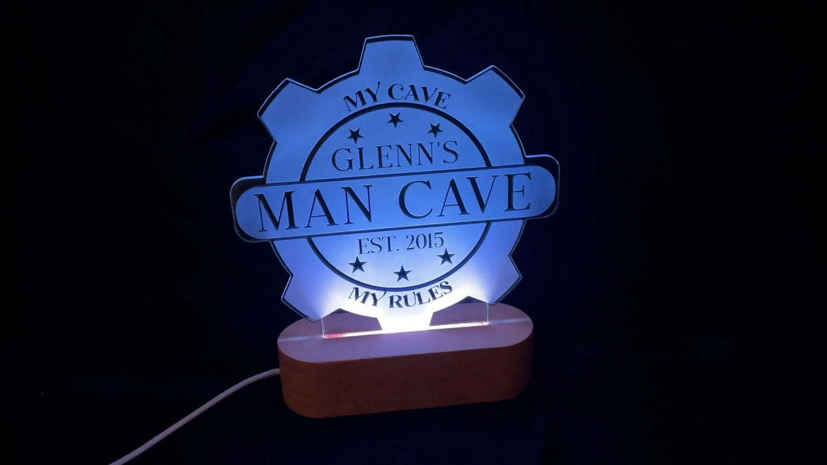 Man Cave LED Light Sign - 7 Colours.