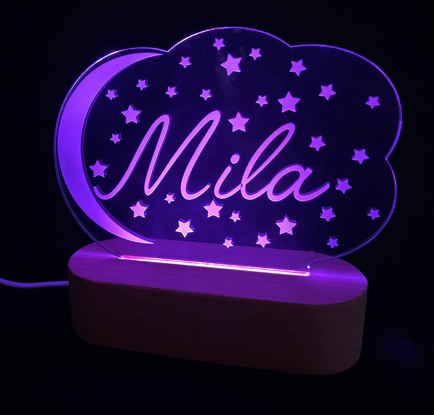 Moon And Stars Night Light - 7 colours.