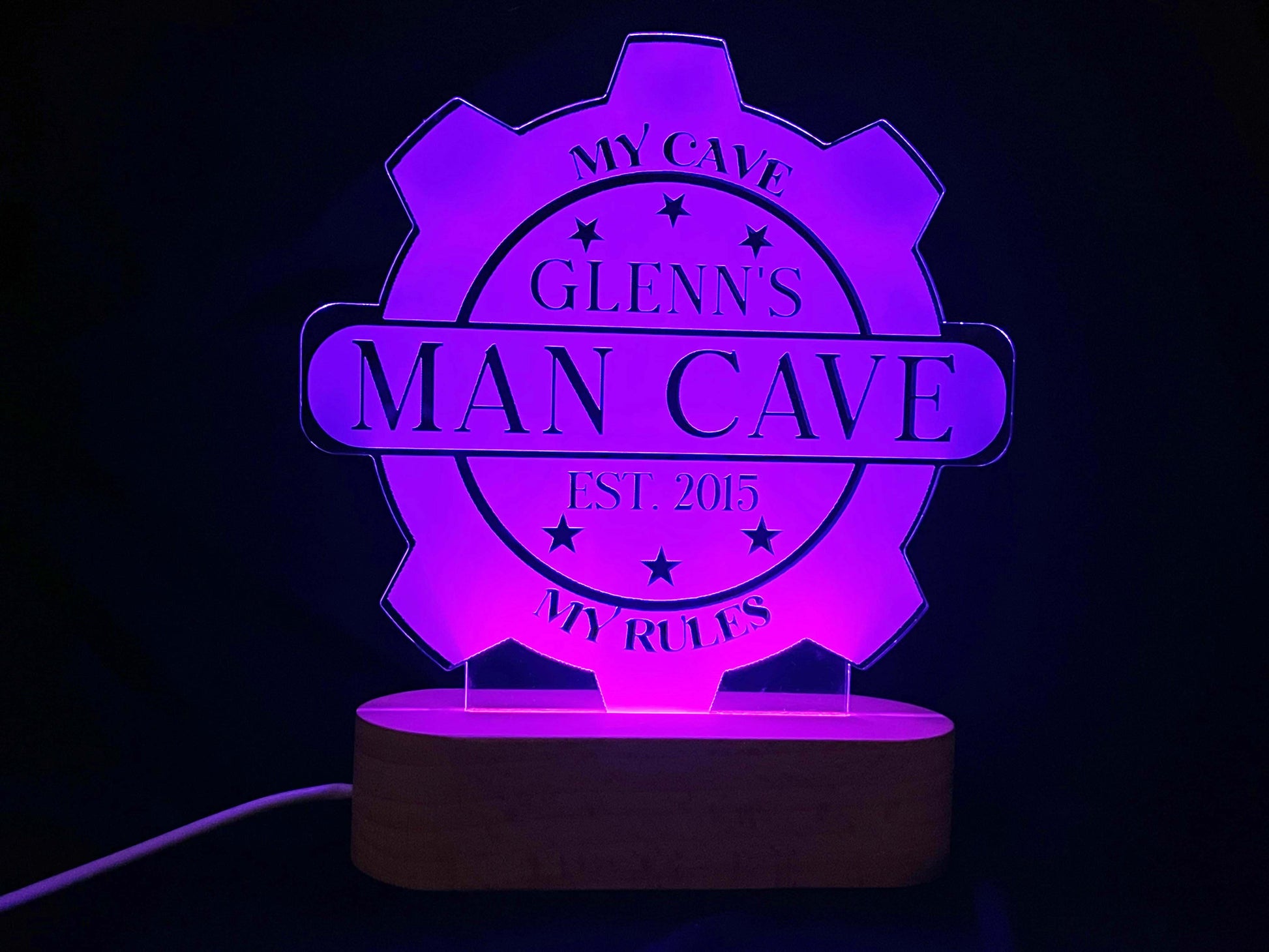 Man Cave LED Light Sign - 7 Colours.