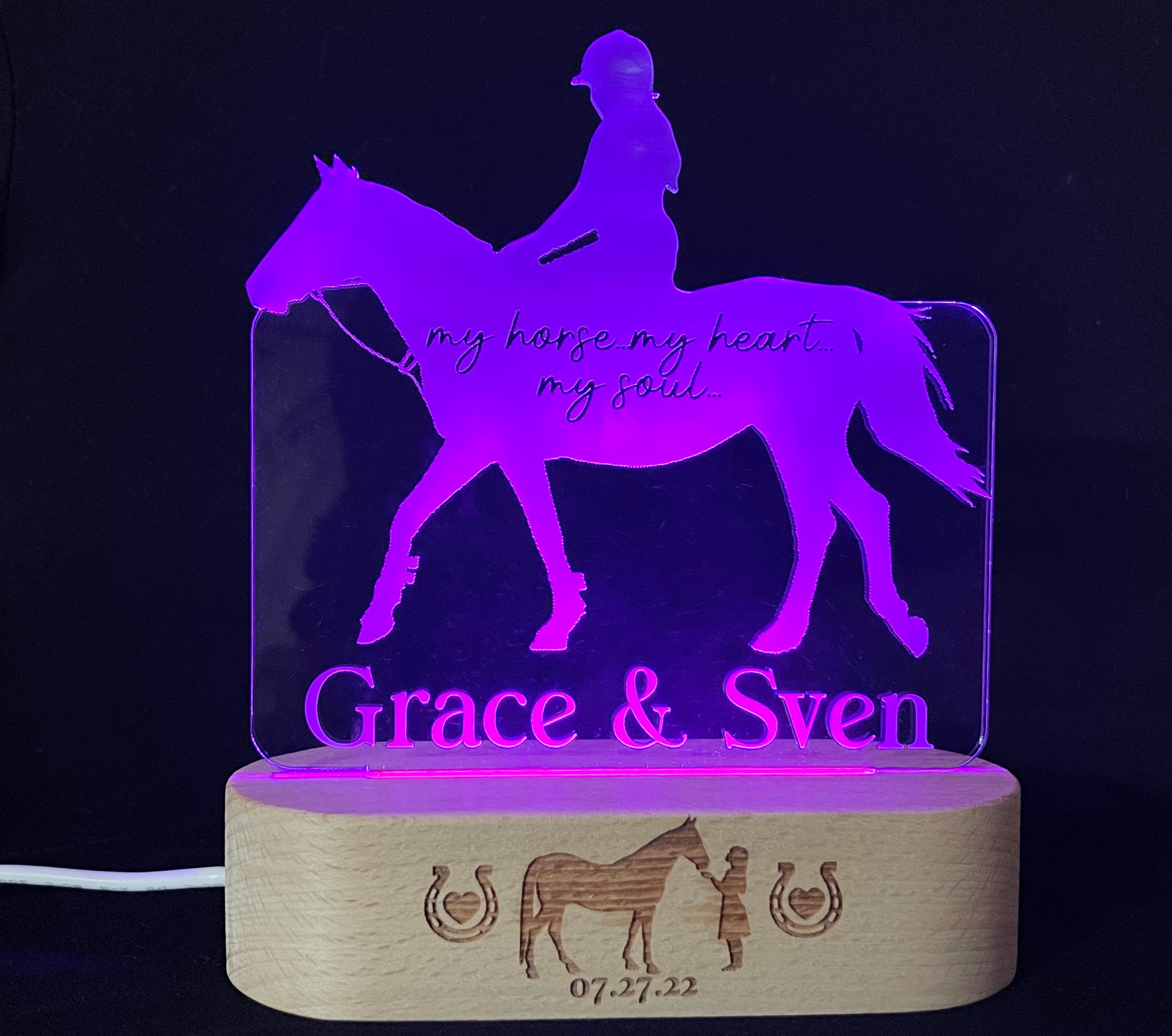 Horse and Girl LED Sign - 7 Colours.