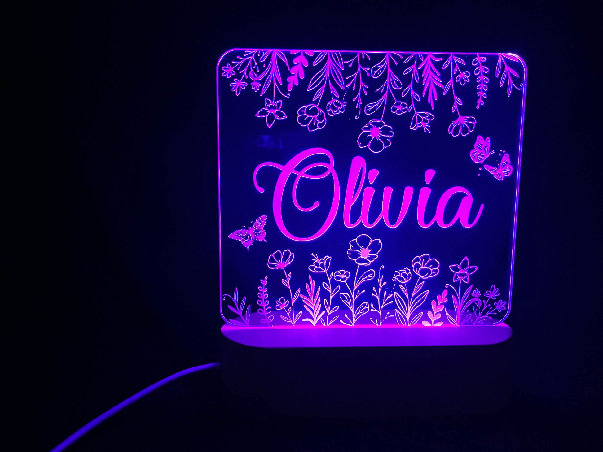 Flower Design Night Light - 7 Colours.