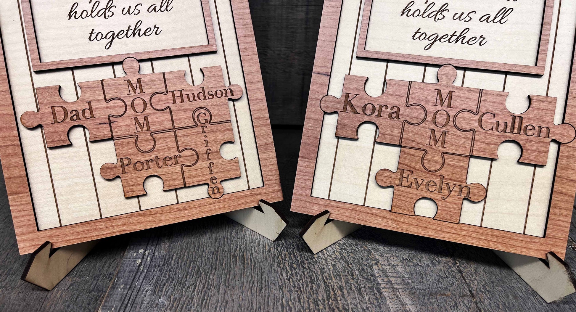 "The  Piece that Holds us Together" Wooden Puzzle Sign.