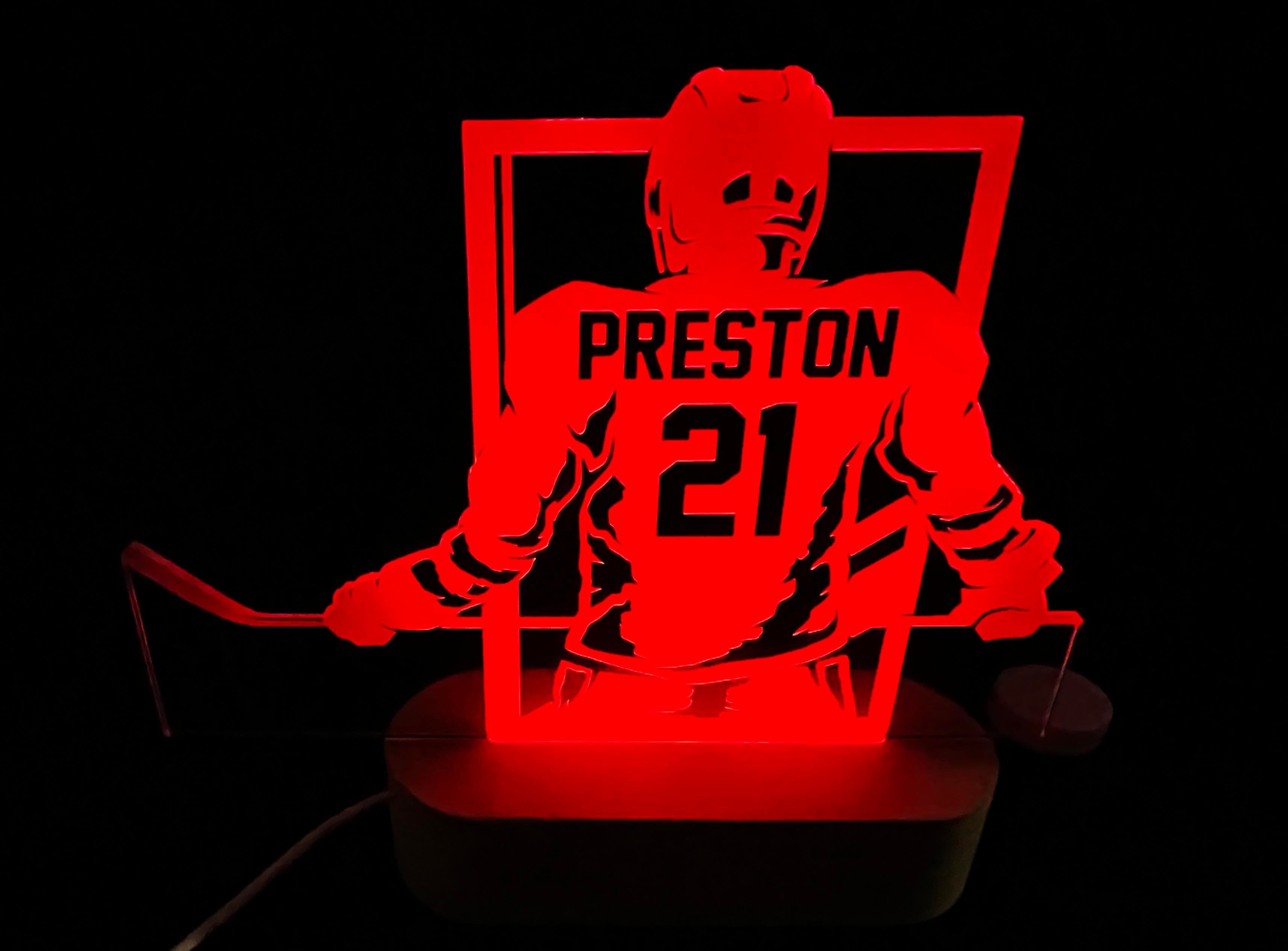 Hockey Player LED Light Sign - 7 Colours.
