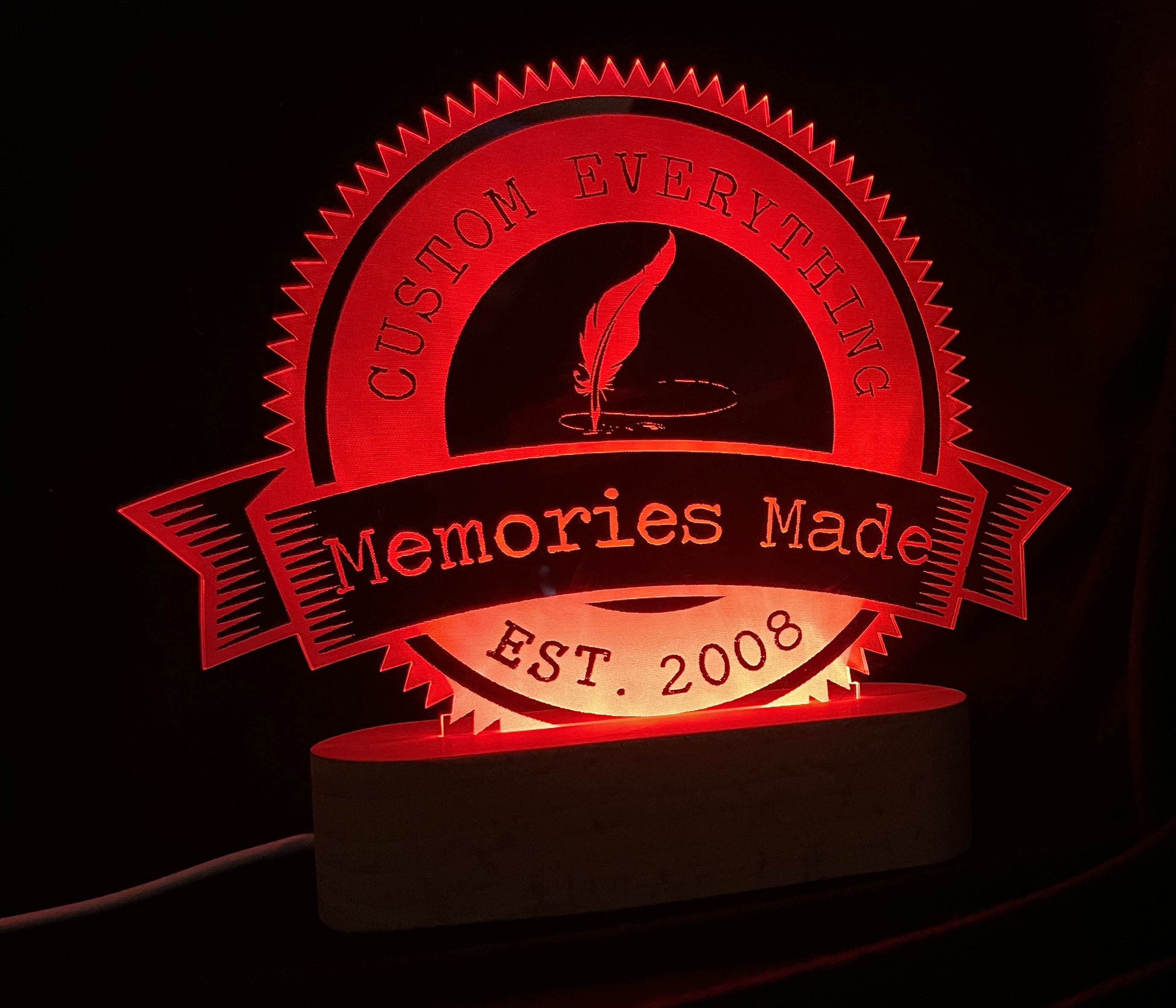 Custom Logo, Text and/or Graphic LED Light Sign - 7 Colours.