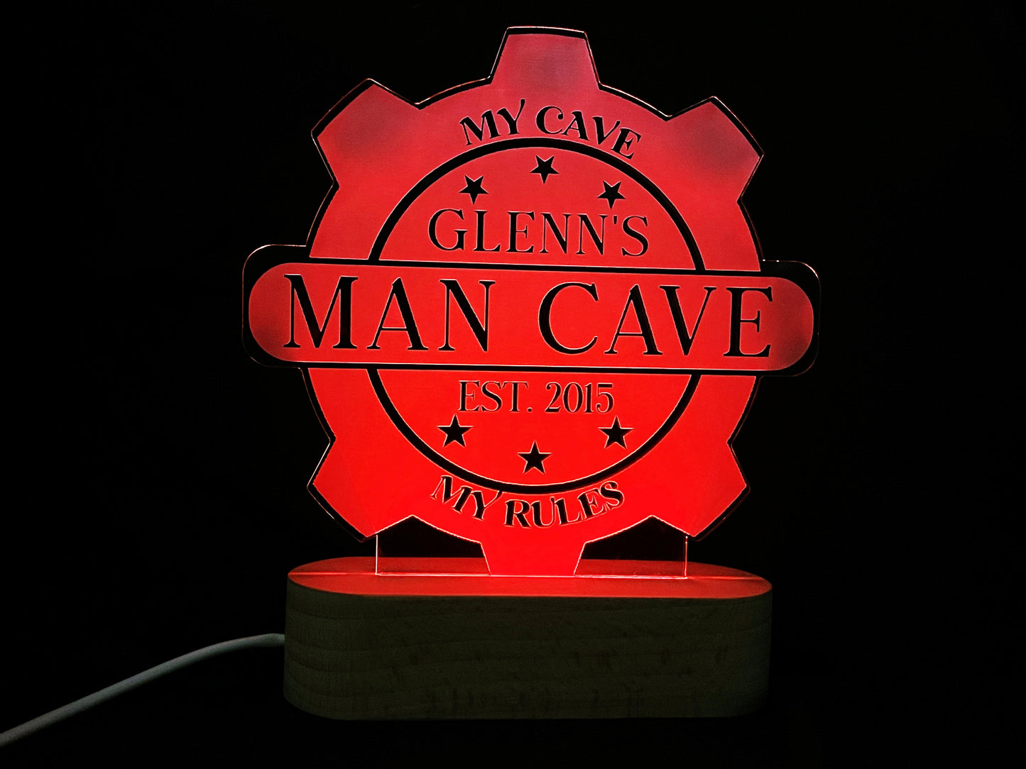 Man Cave LED Light Sign - 7 Colours.