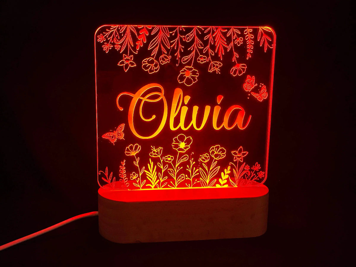 Flower Design Night Light - 7 Colours.
