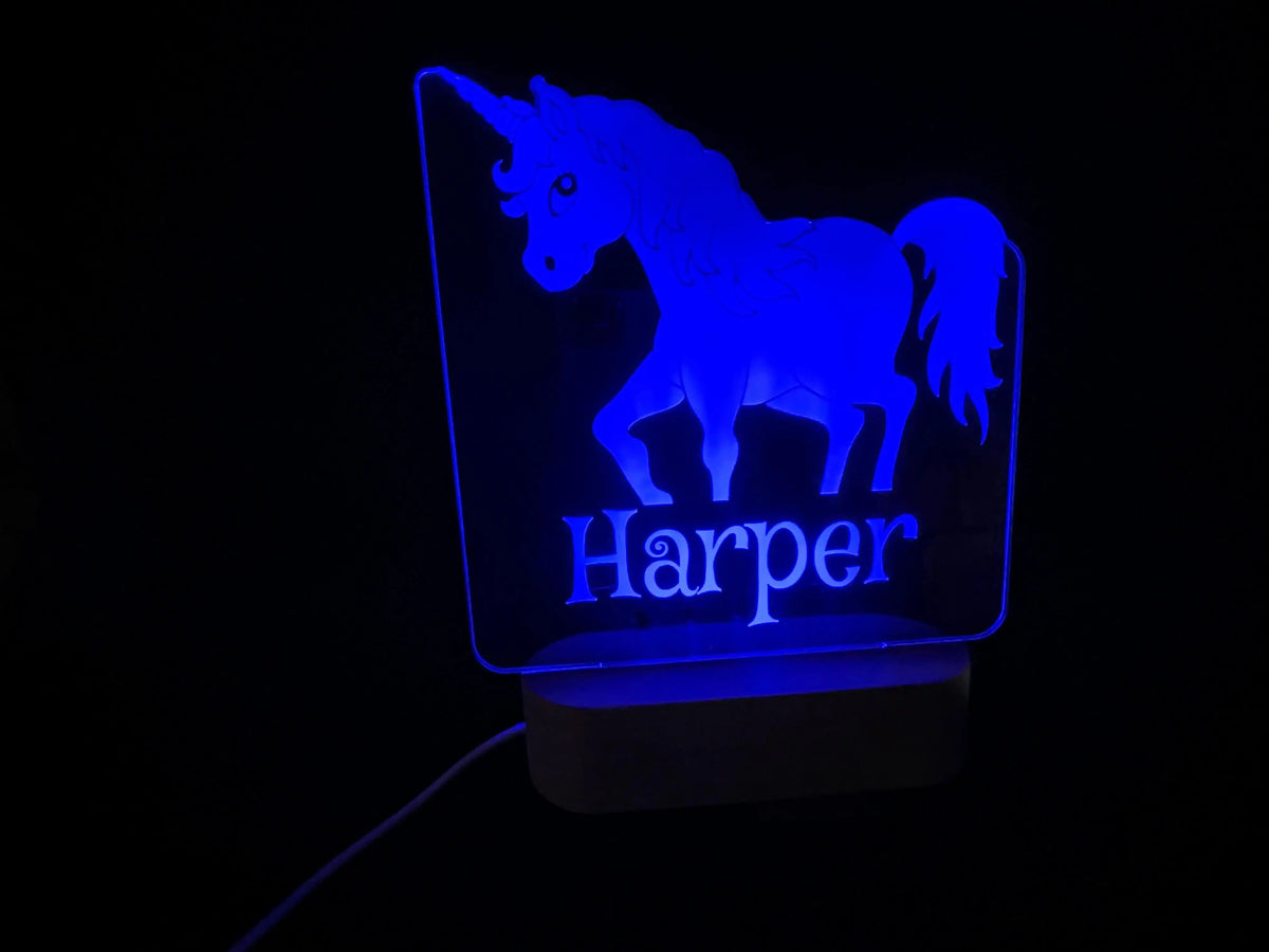 Unicorn Custom Night Light - 7 colours.