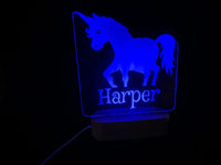 Unicorn Custom Night Light - 7 colours.
