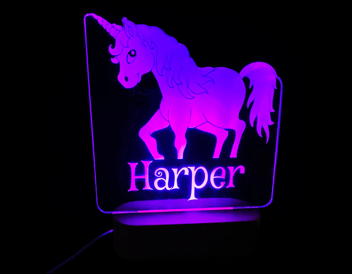 Unicorn Custom Night Light - 7 colours.